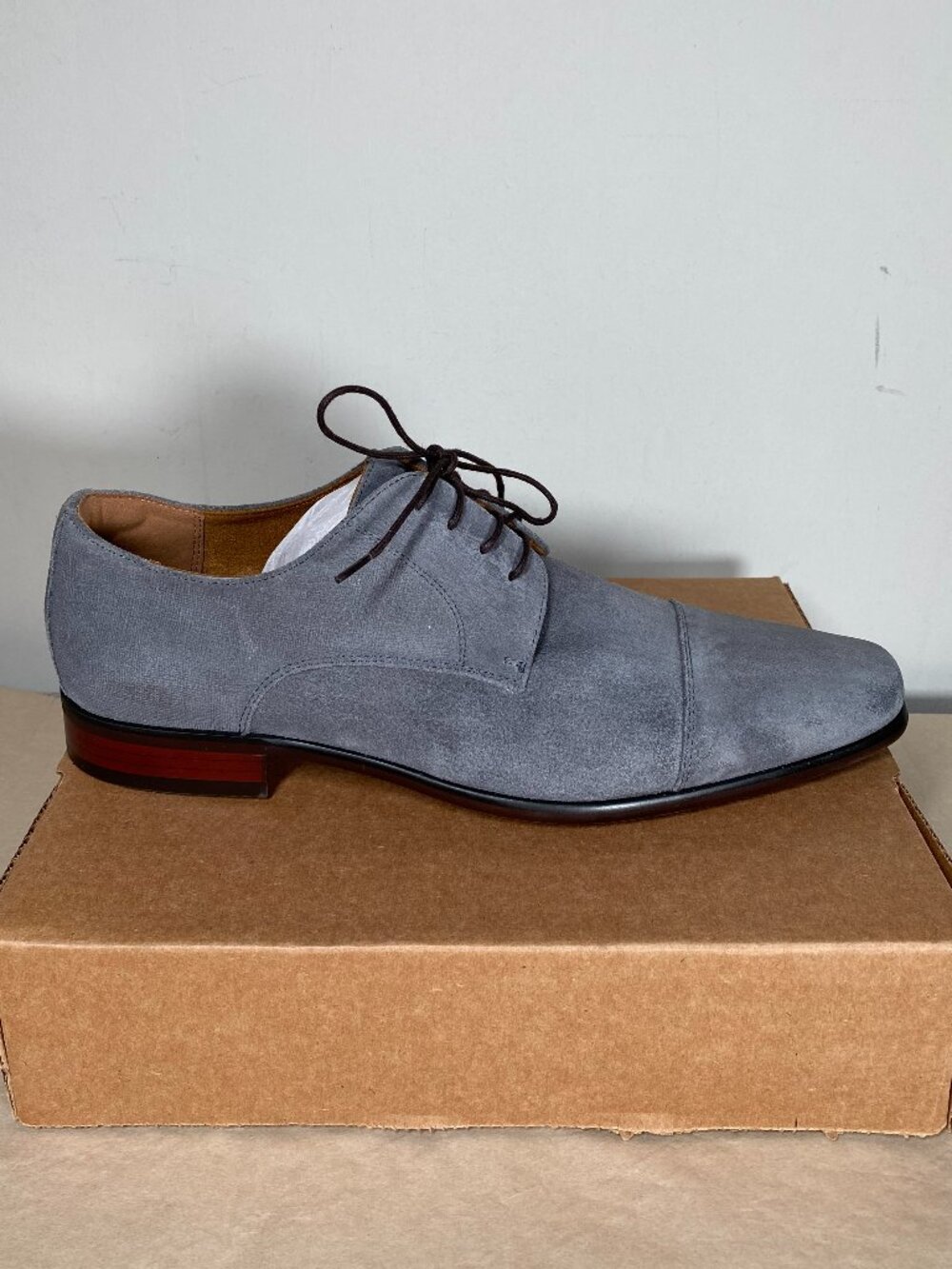 Florsheim Angelo Cap-Toe Oxford Dress Shoes Men's 11.5D Grey Suede - Picture 8 of 16